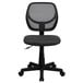 A Flash Furniture gray mesh office chair with a swivel base and wheels.