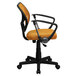 A Flash Furniture orange and black office chair with a black base.