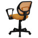 An orange mesh Flash Furniture office chair with black accents.