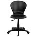 A Flash Furniture black plastic office chair with wheels.
