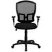 A Flash Furniture black office chair with a black mesh back on a swivel base and wheels.