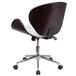 A Flash Furniture mahogany wood conference chair with a white leather seat.