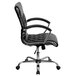 A Flash Furniture black leather office chair with chrome arms and base.