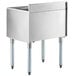 A stainless steel Regency underbar ice bin with legs.