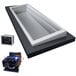 A rectangular black Hatco drop-in cold food well with a clear surface over the refrigerated area.