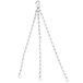 A pair of silver chains hanging from a hook.