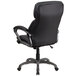 A Flash Furniture black leather office chair with wheels.