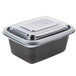 A black plastic Genpak Smart-Set Pro rectangular container with a lid.