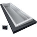 A black rectangular Hatco drop-in cold food well with a clear glass top.