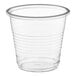 A case of Choice translucent plastic cups with a clear rim.