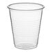 A clear plastic Choice Translucent Thin Wall Plastic Cold Cup.