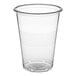 A clear plastic Choice tall thin wall cup with a clear rim.