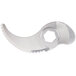 A silver Robot Coupe coarse serrated edge blade with a screw.