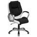 A Flash Furniture black and white leather office chair with chrome base.