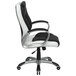 A Flash Furniture black and white leather office chair with a chrome base.