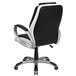 A Flash Furniture black and white leather office chair with a chrome base.