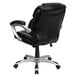 A black Flash Furniture office chair with chrome arms and base.