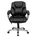A Flash Furniture black leather office chair with chrome legs.