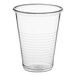 A clear plastic Choice cold cup with a clear rim.