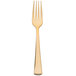 Fineline Golden Secrets 753 7 1/4 inch Gold Look Heavy Weight Plastic Fork - 25/Pack