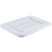 A gray Rubbermaid polyethylene lid for a bus tub.