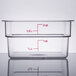 Cambro 2SFSCW135 2 Qt. Clear Square Polycarbonate Food Storage Container with Winter Rose Gradations
