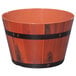 A melamine barrel with black bands and a handle.