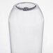 A clear plastic stemless flute with a lid on top.