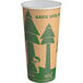 An EcoChoice paper hot cup with a tree print.