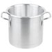 A silver Vollrath Wear-Ever stock pot with handles.