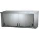 An Advance Tabco stainless steel wall cabinet with sliding doors.