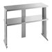 A Turbo Air stainless steel double overshelf with two shelves.