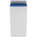 An Edlund stainless steel knife rack box with a blue and silver lid.