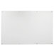 A white rectangular Aarco glass markerboard with metal screws.