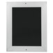 A white rectangular frame with a black border containing a white screen.