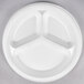 Genpak LAM13 Elite 10 1/4 inch White 3 Compartment Laminated Foam Plate - 500/Case