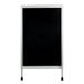 A white rectangular A-frame with a black border and black screen.