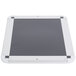 An Aarco satin aluminum rectangular sign frame with round corners on a white surface.