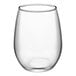 A clear Libbey stemless wine glass.
