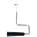 A metal rod with a black handle.