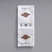 A white plastic Choice Deli saddle bag stand with holes for 5 1/2" x 5 1/2" cookie bags.