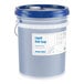 A 5-gallon pail of Advantage Chemicals concentrated liquid dish soap with a blue lid.