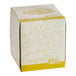 A cube-shaped box of Choice brand 2-ply facial tissues containing 90 sheets.