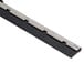 A close-up of an Unger ErgoTec window squeegee with a black and silver metal bar and black handle.