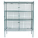 Regency NSF Stationary Green Wire Security Cage Kit - 24 inch x 60 inch x 74 inch
