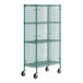 A Regency green wire security cage kit on wheels.