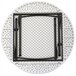 A gray granite Correll round plastic folding table with black metal frames.