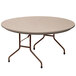 Correll Round Heavy-Duty Folding Table, 60 inch Blow-Molded Plastic, Mocha Granite - R60-24