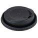 A black plastic Solo Gourmet lid for a hot cup on a table.