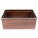 A brown metal rectangular beverage tub with a hammered copper surface.